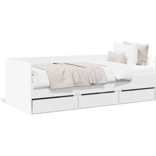 Tagesbett mit Schubladen ohne Matratze Weiß 90x190 cm