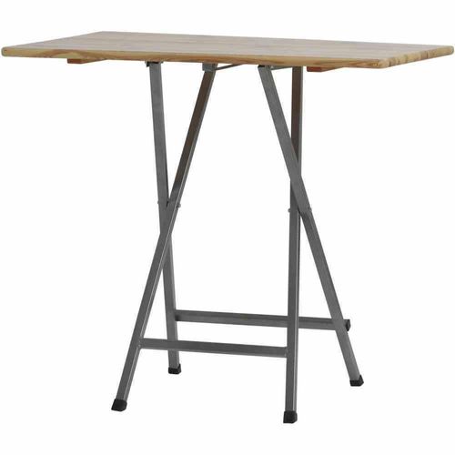 Stehtisch 120cm x 80cm Kiefernholz eckig klappbar Stahlgestell Party Stehtisch