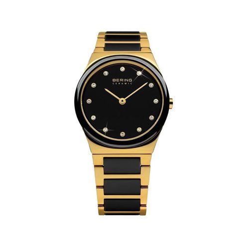 BERING Ceramic Damenuhr schwarz/goldfarben 32230-741