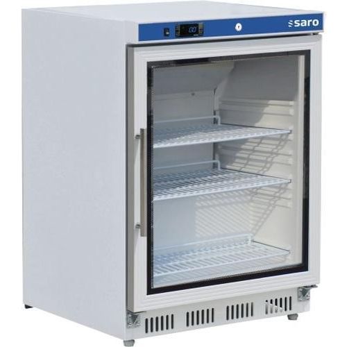 SARO Lagerkühlschrank mit Glastür - weiß, Modell HK 200 GD V2 Lagerkühlschrank, Gewerbekühlschrank, Glastür, Dixell Thermostat, Umluft, Restaurant, Imbiss, Kiosk, Lagern, Kühlen