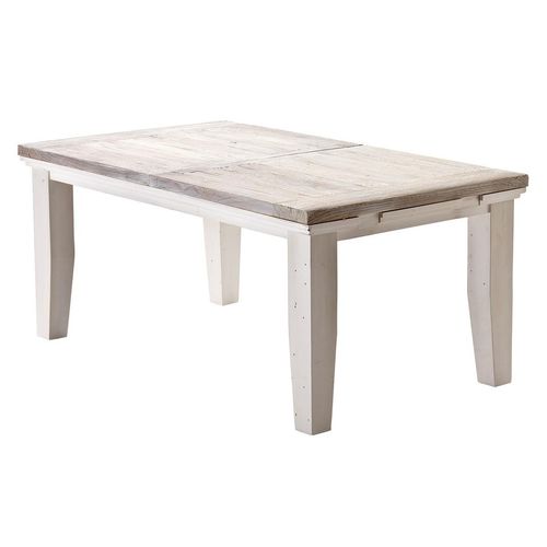 Esstisch OPUM in Weiß Recycle Kiefer Massivholz 180-220 x 105cm