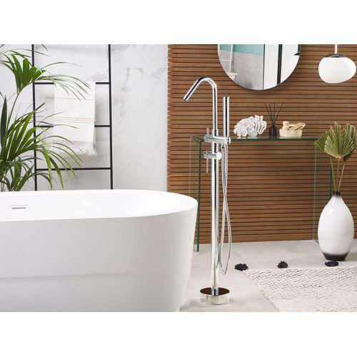BELIANI Armatur Silber Freistehend Chrom Messing Zink