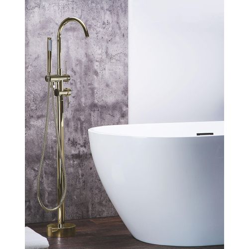 BELIANI Badewannenarmatur Freistehend Gold Chrom Messing Zink Matt Modern