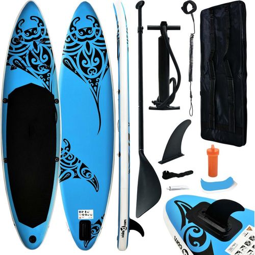 Aufblasbares Stand Up Paddle Board Set 305x76x15 cm Blau