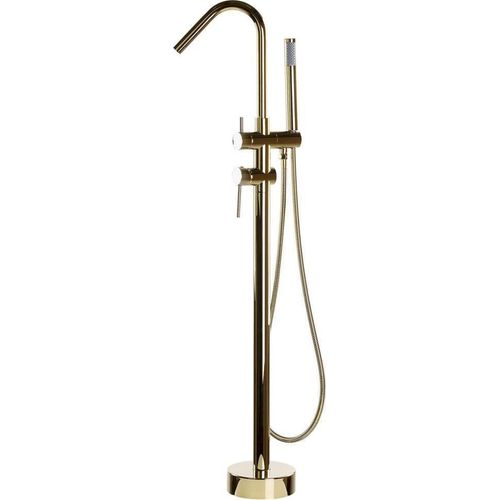 BELIANI Wannenarmatur Gold Chrom Messing Zink Freistehend