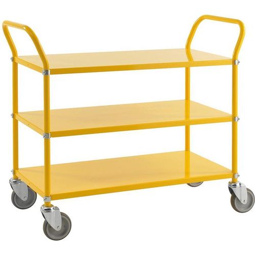 Servierwagen mit 3 Böden 1.080 x 480 x 940 mm, Traglast: 250 kg - gelb