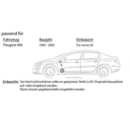 Lautsprecher Boxen Musway ME6.2C - 16,5cm System Auto Einbauzubehör - Einbauset passend für Peugeot 406 - justSOUND