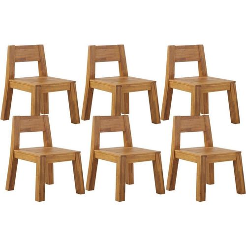 BELIANI Gartenstuhl 6er Set Hellbraun Akazienholz mit Rückenlehne rustikaler Stil Balkon Terrasse Outdoor Indoor Möbel Gartenausstattung