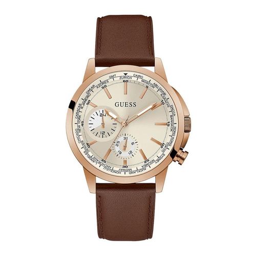 Guess Herren Armbanduhr 44 mm Armband Leder GW0540G4