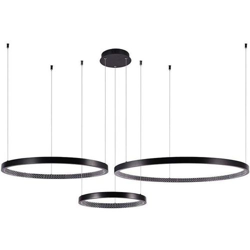 LED Deckenleuchte, Metall, Schwarz, CRI über 80, H 80 cm