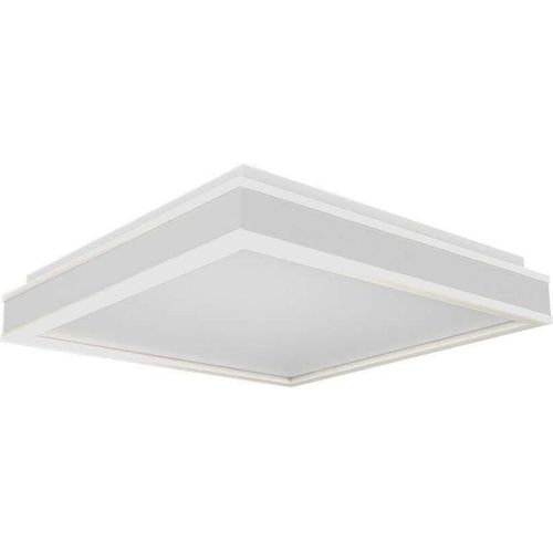 LED Deckenleuchte, Metall, Weiß, quadratisch, L 40 cm