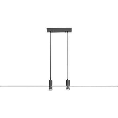 LED Pendelleuchte, Aluminium, Schwarz, Neutralweiß, H 100 cm
