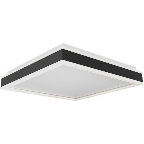 LED Deckenleuchte, Metall, Schwarz, quadratisch, L 40 cm