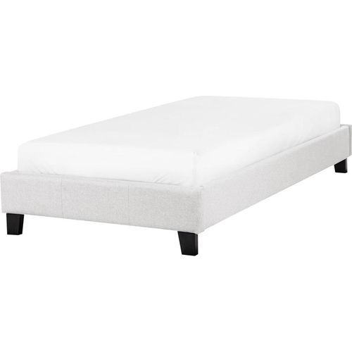 BELIANI Polsterbett Hellgrau Stoffbezug mit Lattenrost 90x200 cm ohne Kopf- und Fußteil Modern Skandi Schlafzimmer Ausstattung Einzelbett Bettrahmen