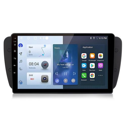Einbau-Navigationsgeräte,2+64GB carplay 9''Android13 Autoradio Für Ibiza 2009-2013 GPS DAB WIFI DSP RDS bluetooth SWC