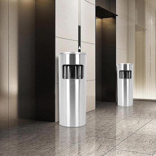 2x Mülleimer Edelstahl Mülleimer Küche Mülleimer Metall silbern