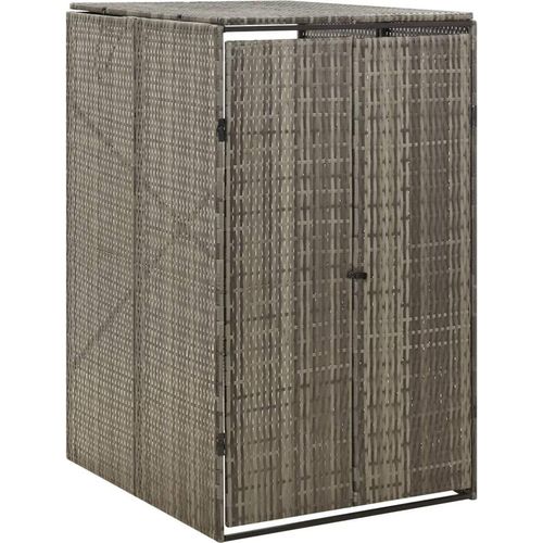 Mülltonnenbox für 1 Tonne Grau 70x80x117 cm Poly Rattan