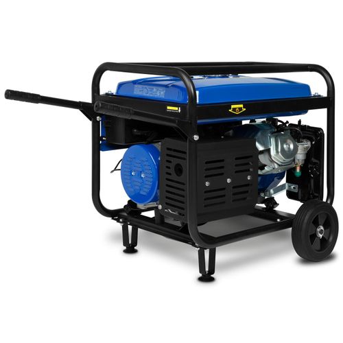 EBERTH 5500 Watt Notstromaggregat Stromerzeuger Stromaggregat mit Fahrwerk, E-Start, 13 PS Benzinmotor, 4-Takt, 1-Phase, 2X 230V, 1x 12V, AVR