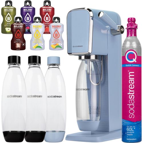 Sodastream Wassersprudler Art Blau 3 Flaschen CO2 Kartusche Getränke Set