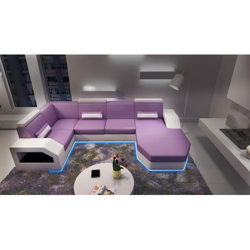 Designer Sofa Ecksofa Leder Stoff Textil Polster Garnitur bereits aktiv
