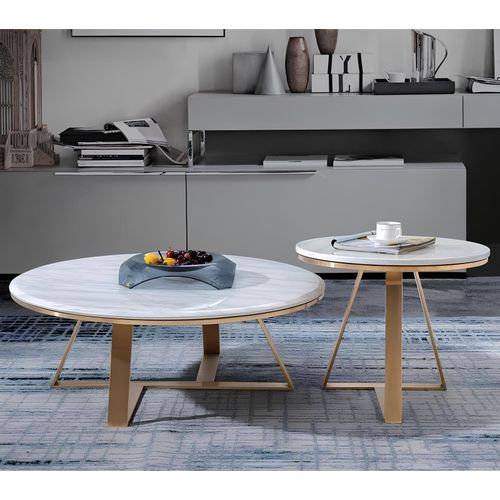 Couch Tisch Marmor Sofa Rund Beistell Designer Tische Metall Italienische Möbel