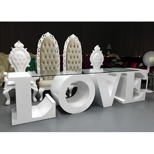 Hochzeit Luxus Esstisch Tisch Barock Rokoko Massiv Klassische Tische Love Glas