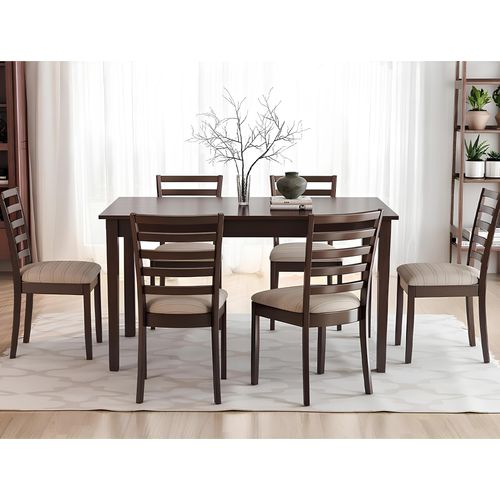Italienische Möbel Designer Holz Tisch Sitz Polster Ess Zimmer 6x Stuhl 7tlg Neu