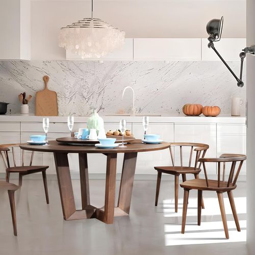 Italienische Holz Möbel Tisch 4 Lehn Stühle Stuhl Tische Sitz Polster Garnitur