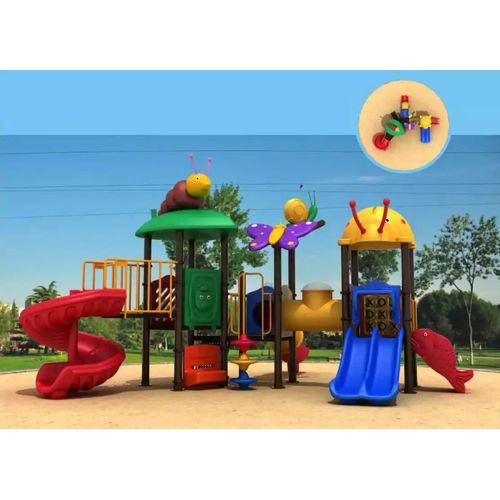 Outdoor Spielbereich Kinder Großer Kinderspielplatz Bunte Rutschen Spielplätze