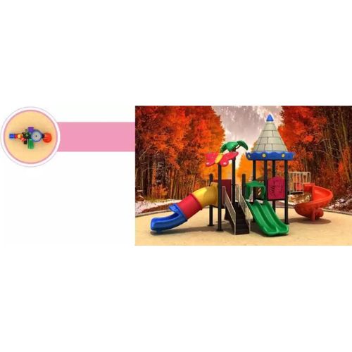 Spielturm mit Rutschen Spielhaus Garten Spielplatz aus Plastik Tiere