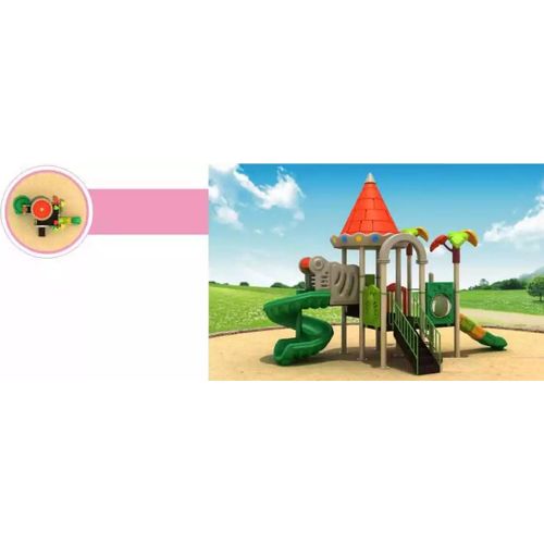 Kinderspielplatz Spielturm mit Rutschen Turm Plastik Tiere Spielplatz