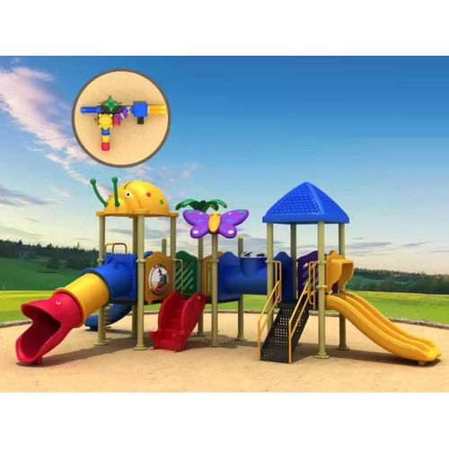 Spielturm mit Rutschen Bunter Spielplatz aus Kunststoff Outdoor Turm