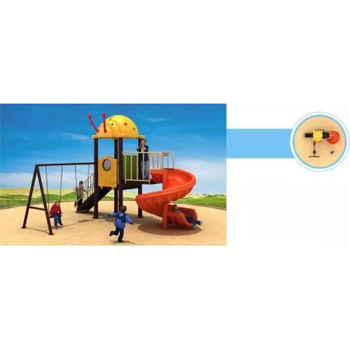 Kinderspielplatz mit Rutschen und Schaukeln Unterhaltung für Kinder