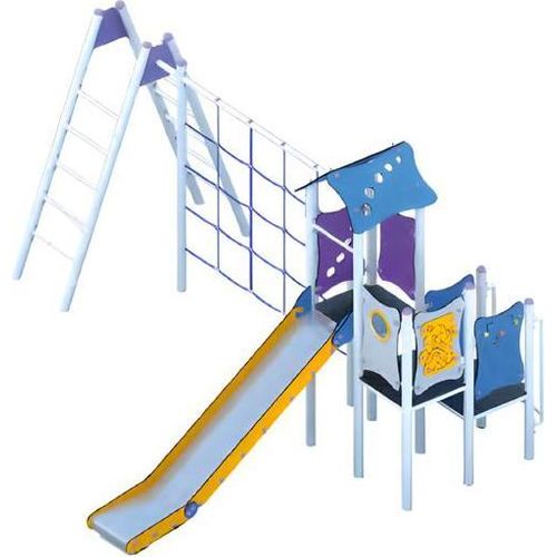 Spielzone Bewegungsfläche Freizeitgelände Spielturm mit Rutsche Kletterturm