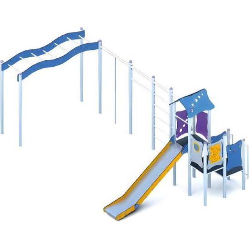 Spielplatz Rutschbahn Klettergerüst Spielbereich Bewegungsfläche Kletterpark