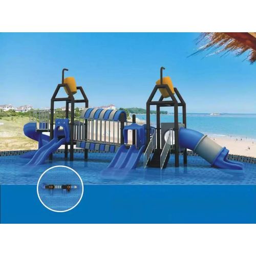 Spielplatz für Kinder Spielturm aus Plastik Rutscht ins Wasser