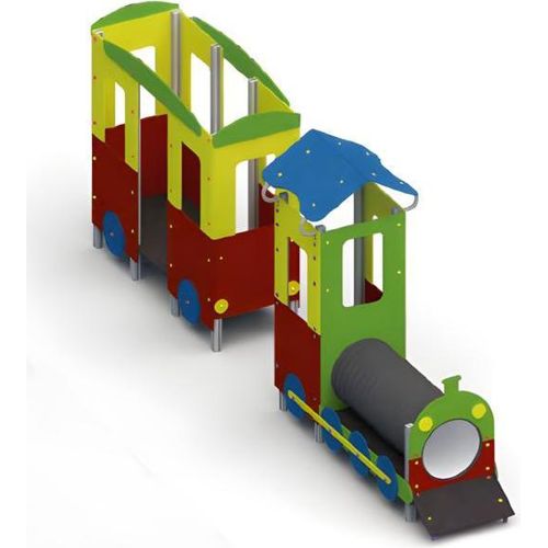 Spielplatz Kinderspielareal Spielhäuschen Balancierbalken Bewegungsfläche