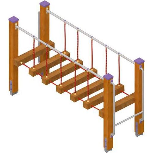 Spielplatz Spielbereich Balancierbrücke Schwebebalken Aktivplatz Wippbrücke