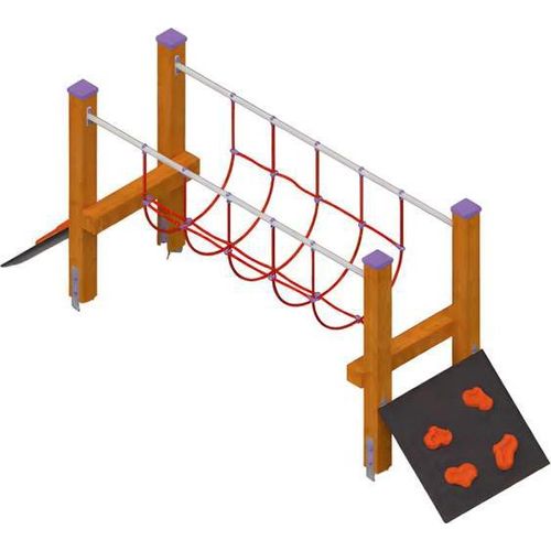 Spielplatz Spielbereich Balancierbrücke Schwebebalken Aktivplatz Wippbrücke