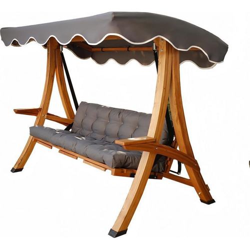 Braun Gartenschaukel Moderne Outdoor-Schaukel Exklusive Holz Möbel Neu