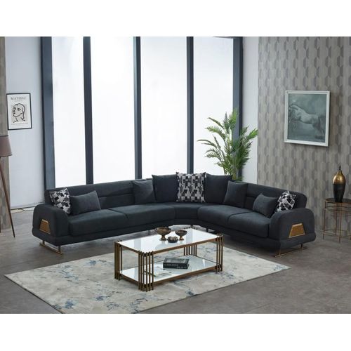 Stoffsofa Ecksofa L form Polstersofa Grau Couch Design Eck Sofa