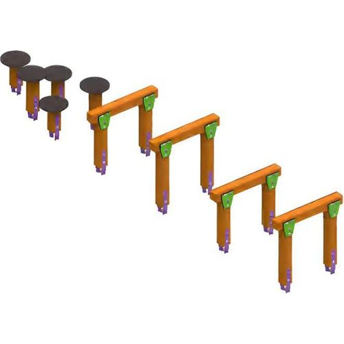 Spielplatz Schwebebalken Balancierbrücke Hängebrücke Kletterbrücke Wackelbalken