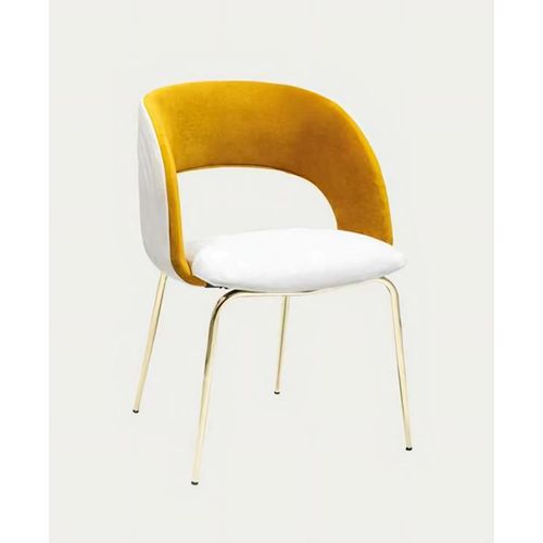 Esszimmerstuhl Weiß Gelb Edelstahl Praktisch Stabil Natürlich Gemütlich Elegant