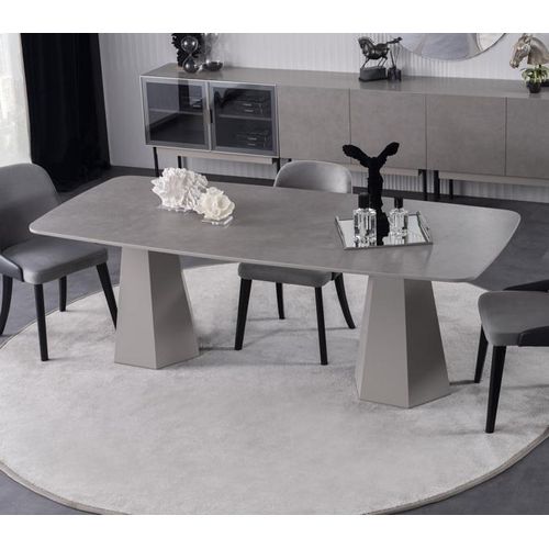 Esstisch Esszimmer Tisch Küchentisch Wohnzimmertisch Grau Modern Design