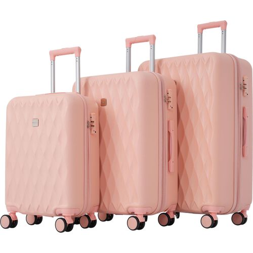 Gepäckset -Handgepäck 4Set Reisekoffer Koffer Trolleys Rosa, Rosa