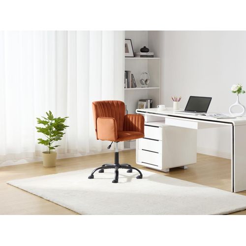 Bürostuhl höhenverstellbar - Samt - Terracotta - TOARA