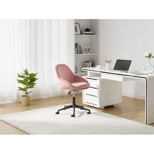 Bürostuhl höhenverstellbar - Samt - Rosa - NAODY