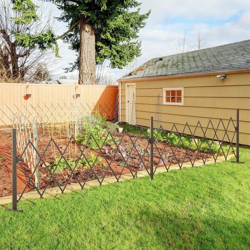 Scherengitter Ausziehbar Absperrgitter Aluminiumzaun für Garten 52-405cm Braun
