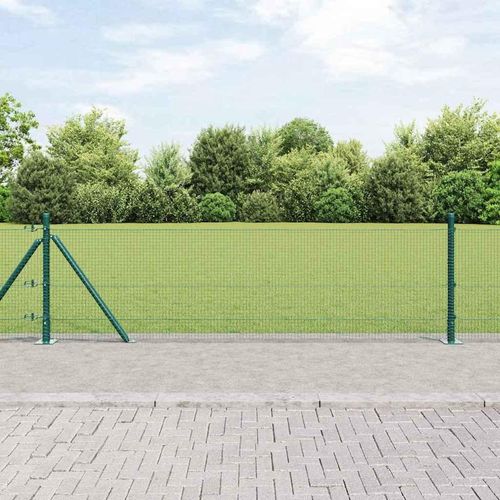 Zaun mit Pfosten Grün 0.4 x 50 m Stahl