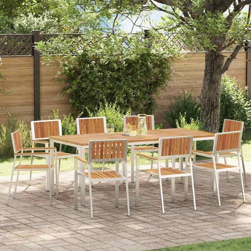 Garten Essgruppe 9 pcs Braun Akazie Massivholz